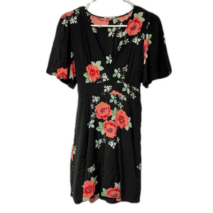 Cotton Candy LA Black Floral Print Wrap Dress